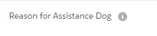 4. Reason for Assistance Dog